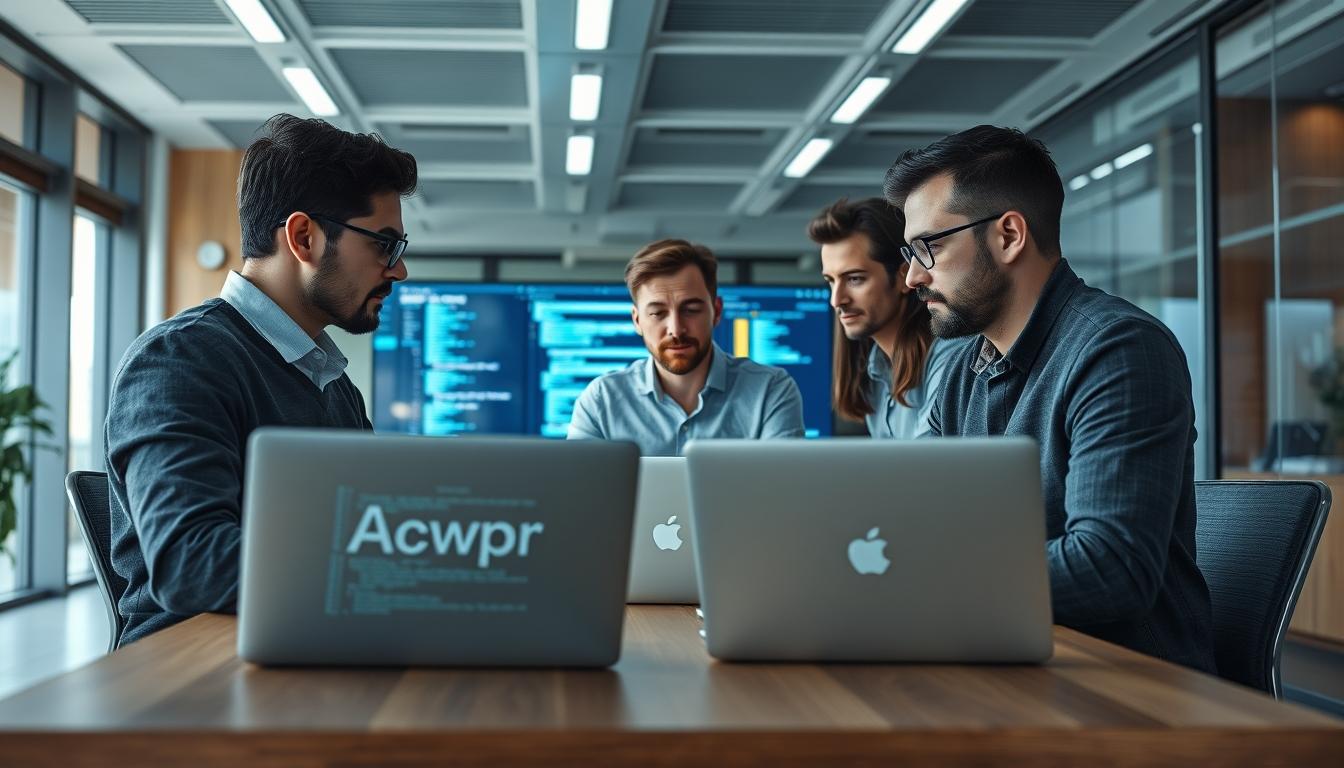 Business software development team collaboration